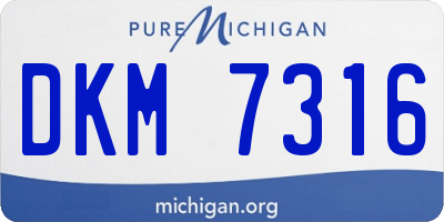 MI license plate DKM7316