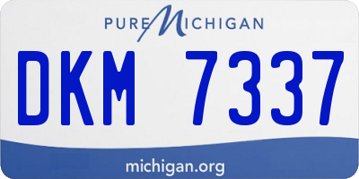 MI license plate DKM7337