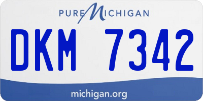 MI license plate DKM7342