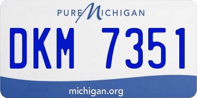 MI license plate DKM7351