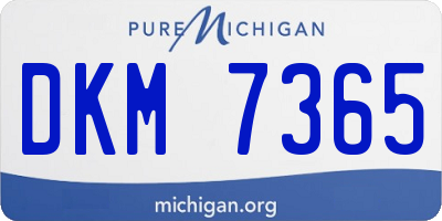 MI license plate DKM7365