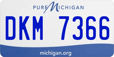 MI license plate DKM7366