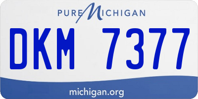 MI license plate DKM7377