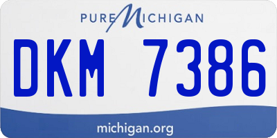 MI license plate DKM7386