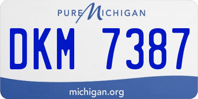 MI license plate DKM7387