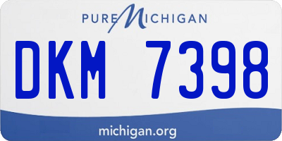 MI license plate DKM7398