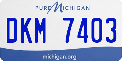 MI license plate DKM7403