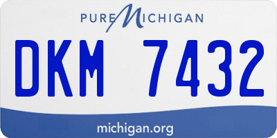 MI license plate DKM7432
