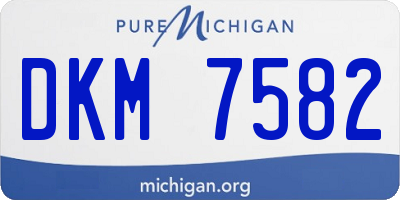 MI license plate DKM7582