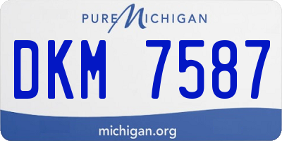 MI license plate DKM7587