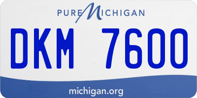 MI license plate DKM7600