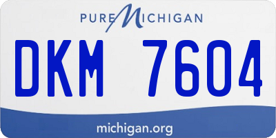 MI license plate DKM7604