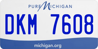 MI license plate DKM7608