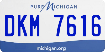 MI license plate DKM7616