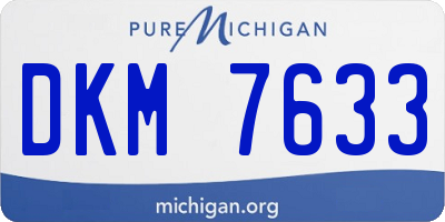 MI license plate DKM7633