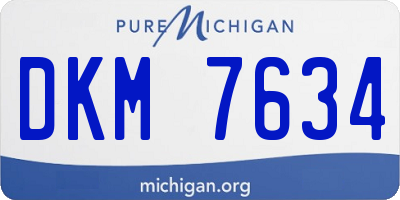 MI license plate DKM7634