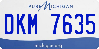 MI license plate DKM7635