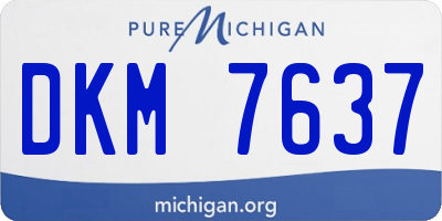 MI license plate DKM7637