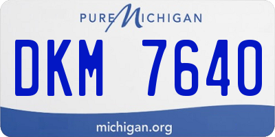 MI license plate DKM7640
