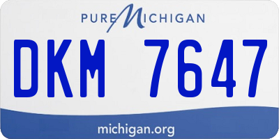 MI license plate DKM7647