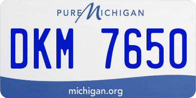 MI license plate DKM7650