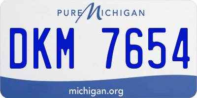 MI license plate DKM7654