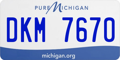 MI license plate DKM7670