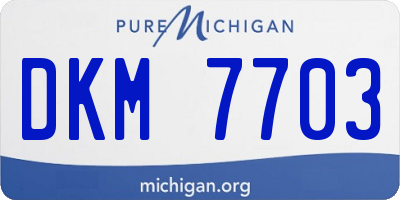 MI license plate DKM7703