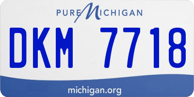 MI license plate DKM7718