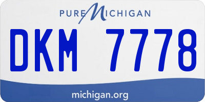 MI license plate DKM7778