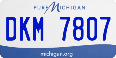 MI license plate DKM7807
