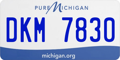 MI license plate DKM7830