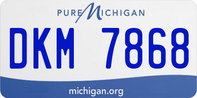 MI license plate DKM7868