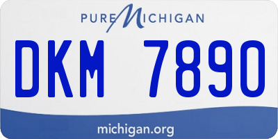 MI license plate DKM7890