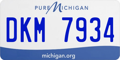 MI license plate DKM7934
