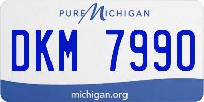 MI license plate DKM7990