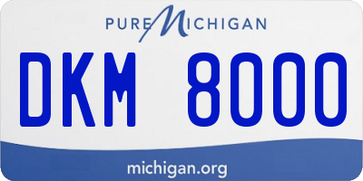 MI license plate DKM8000