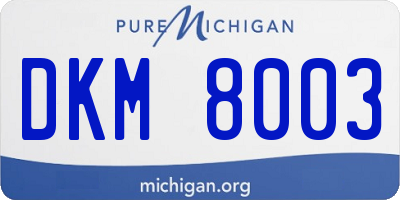 MI license plate DKM8003