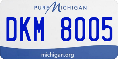 MI license plate DKM8005