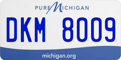 MI license plate DKM8009