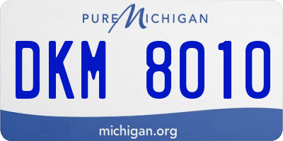 MI license plate DKM8010