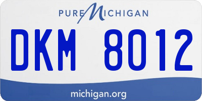 MI license plate DKM8012