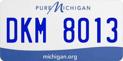 MI license plate DKM8013