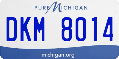 MI license plate DKM8014