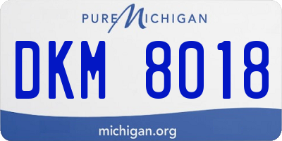 MI license plate DKM8018