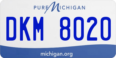 MI license plate DKM8020