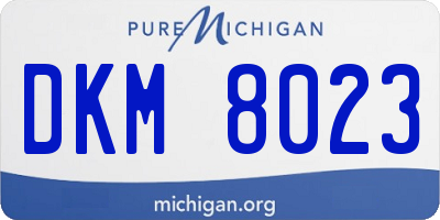 MI license plate DKM8023