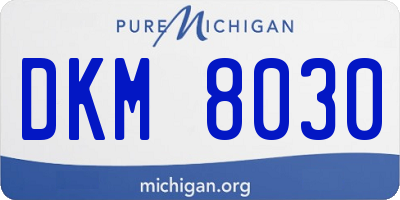MI license plate DKM8030