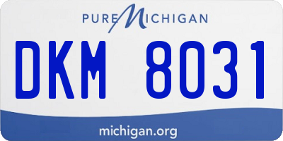 MI license plate DKM8031