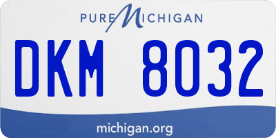 MI license plate DKM8032